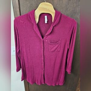 Women’s Pink Purple button up collard nightgown XXL